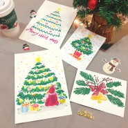 크리스마스 카드 만들기 3가지 방법 오일파스텔 그림 그리고?