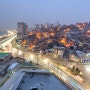 서울 눈 내리는 한남동 야경