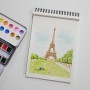 수채화. 프랑스 파리 에펠탑, 다시 만나길 소망해