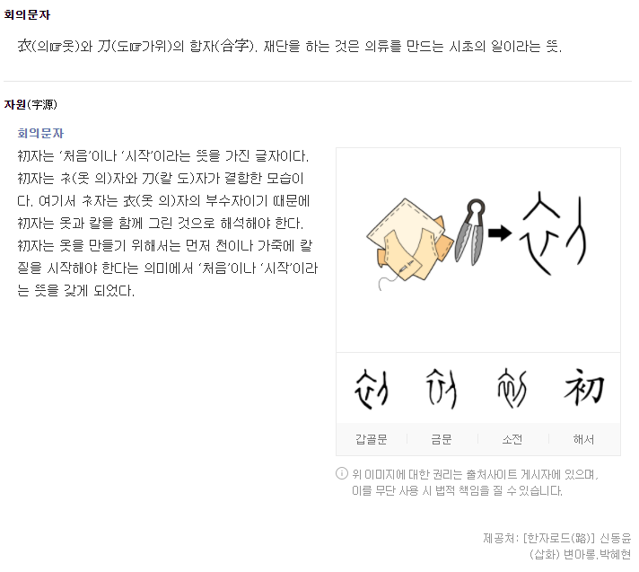 [오늘의 한자] 初 처음 초 : 네이버 블로그