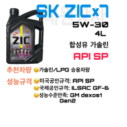 지크 (ZIC) *7 5W-30 4L 합성유 가솔린 / LPG 엔진용엔진용