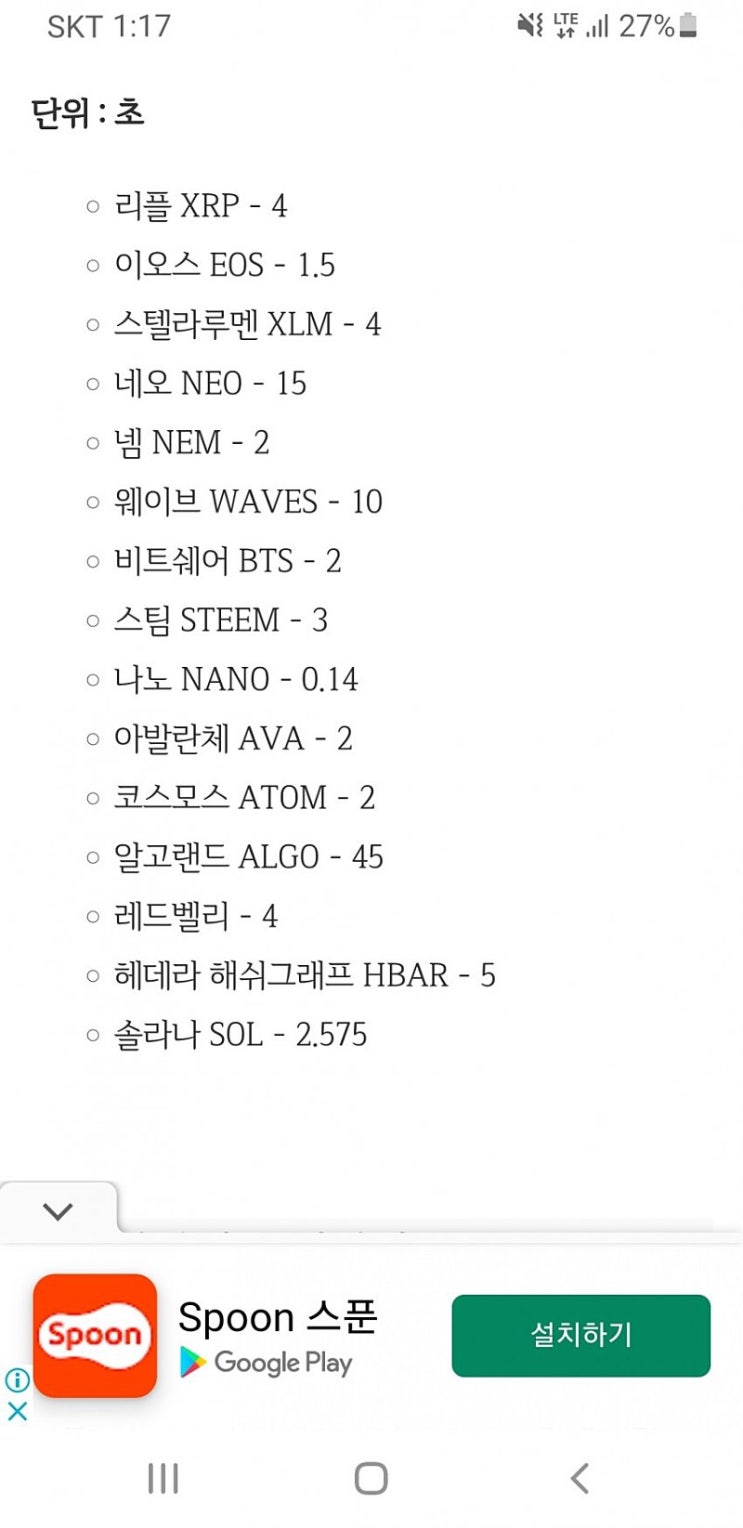 각종 코인 전송속도 : 네이버 블로그