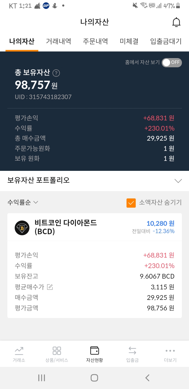 빗썸. 비트코인 다이아몬드. 230프로 수익..그러나.. : 네이버 블로그
