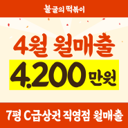 '불떡' 불굴의떡볶이 4월 월매출 4200만원 달성🔥