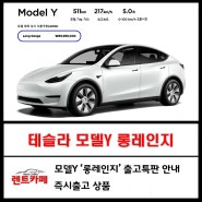 [신차장기렌트] 테슬라 모델Y 롱레인지 출고특판(즉시출고)