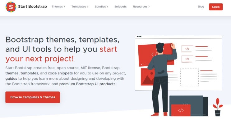 부트스트랩 테마를 무료로 다운로드 할 수 있는 - Start bootstrap : 네이버 블로그