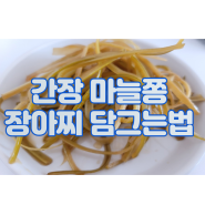 간장 마늘쫑 장아찌 담그는 법 실패없는 장아찌 황금비율