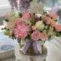 강남으로 배송된 기념일 꽃바구니 선물 핑크핑크 러블리한꽃바구니