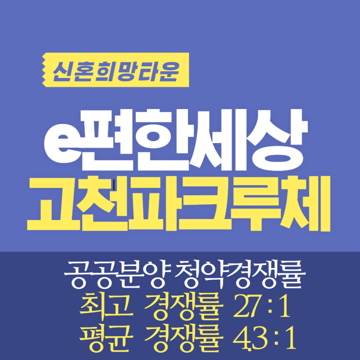 e편한세상 고천 파크루체(신혼희망타운) 공공분양 경쟁률은? : 네이버 블로그