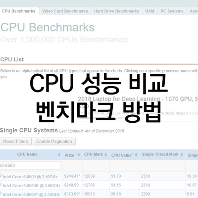 CPU 성능 비교하기 / CPU 벤치마크 사이트 / cpu 보는 법 : 네이버 블로그