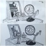 《 토이스토리 피규어와 탁상시계 》 스케치 그림 비교