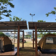 로티캠프 원터치 육각 텐트 4-5인용 vs 빅스퀘어 텐트 5-6인용 비교 (@중랑천 공원)