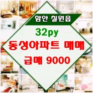함안 칠원 동성아파트 급매 1억 미만으로 취득세 1%