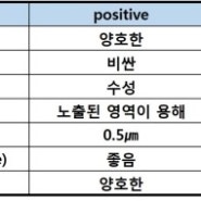 8대 공정 - 3.-3 포토 Photolithography (Positive PR, Negative PR 원리와 PR재료)