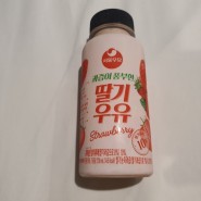 편의점나들이 서울우유 과즙이 풍부한 딸기우유 마셔봤어요!!!