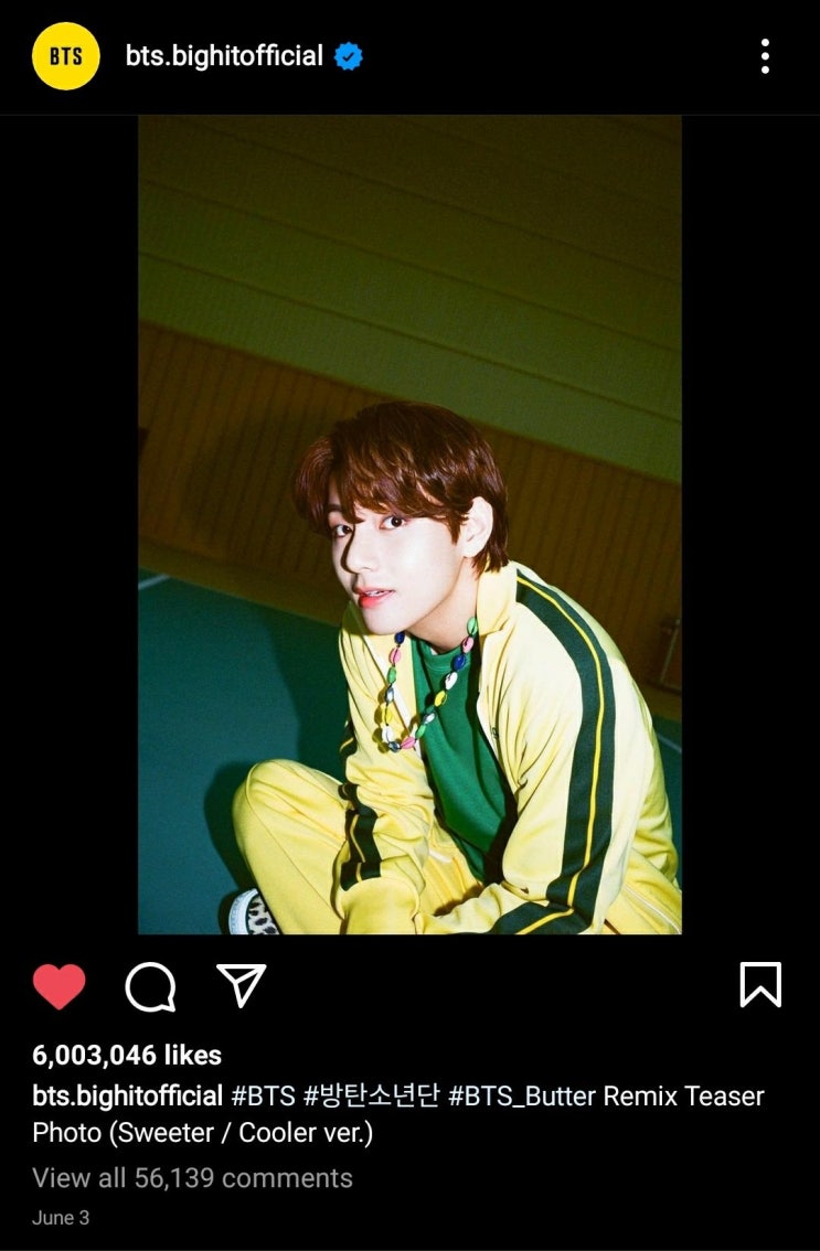 [Instagram] 방탄소년단 뷔 #BTS_Butter Remix Teaser Photo (Sweeter/Cooler ...