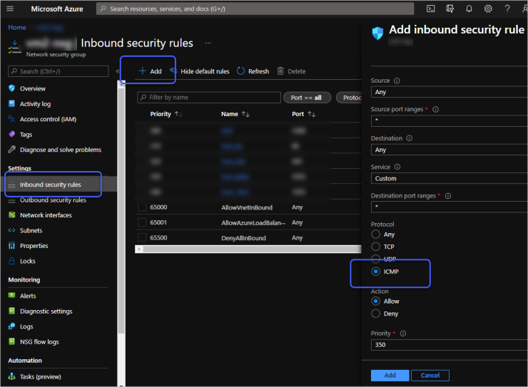 Azure VM에 (ICMP) ping을 허용하는 방법 : 네이버 블로그