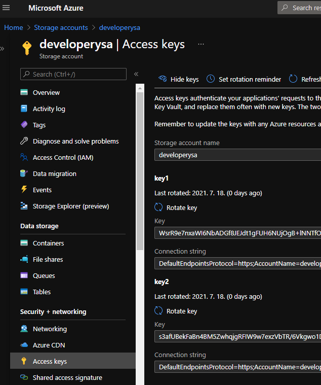 [입문] azure storage 접근제어 (4/4)- access key ( 애저 스토리지 - 액세스키 ) : 네이버 블로그