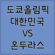 [도쿄올림픽] 축구 한국VS온두라스 생중계 일정 경기분석