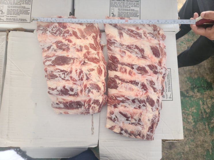 19. 등갈비(백립) 미국산 아이비피 미티 공장번호 278 BONE-IN BEEF BACK RIBS IBP MEATY EST ...