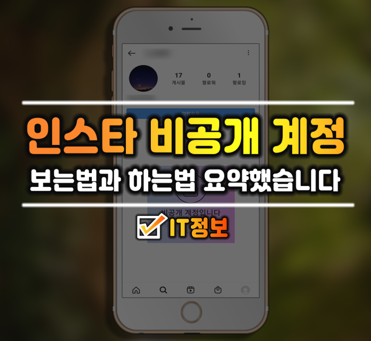 인스타 비공개 계정 보는법 그리고 하는법 : 네이버 블로그