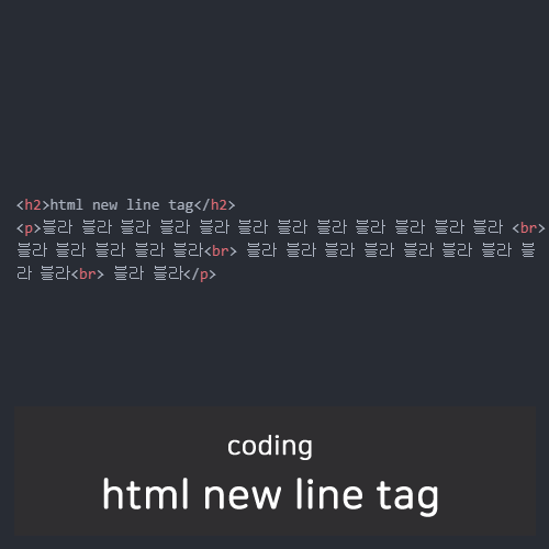 html new line tag : 네이버 블로그