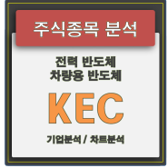 주식 종목 분석 / 반도체 관련주 KEC 주가 기본적 분석, 기술적 분석 확인하세요.