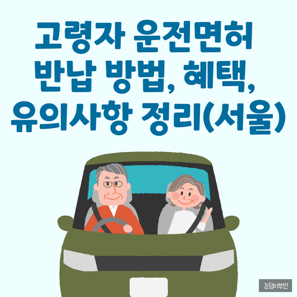 고령자 운전면허 반납 방법, 혜택, 유의사항 정리(서울) : 네이버 블로그