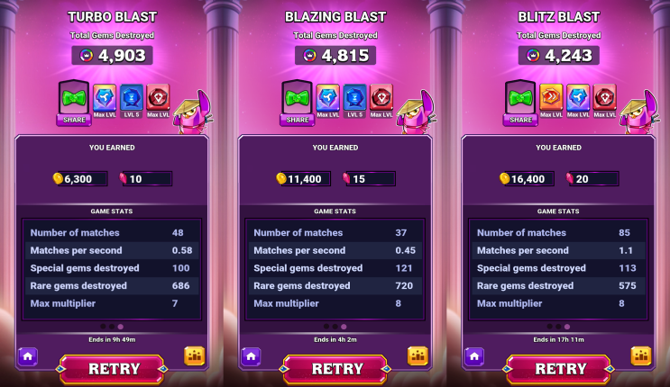 [비쥬얼드 블리츠] Turbo Blast(4,903개), Blazing Blast(4,815개), Blitz Blast ...