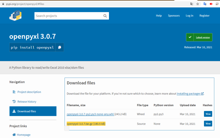openpyxl windows10 설치. error: can't create or remove files in install ...