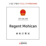 Regent Mohican 남자다운펌기계 중국상표등록 26류