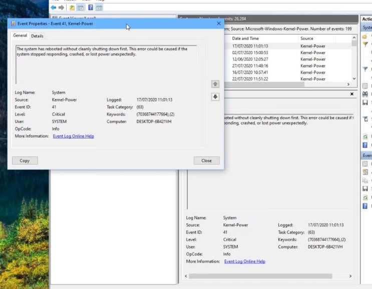 중대한 오류 'Kernel-Power 41'의 원인과 대처법 – Windows 10 : 네이버 블로그