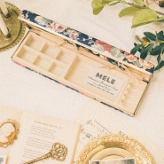 [빈티지 소품] 빈티지 MELE 플로랄 여행용 보석함 / 쥬얼리 보관함 / 반지함 (Vintage MELE Floral Travel Jewelry Box)