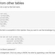 [WebGoat(웹고트)] (A1)Injection - SQL Injection advanced(03~06)