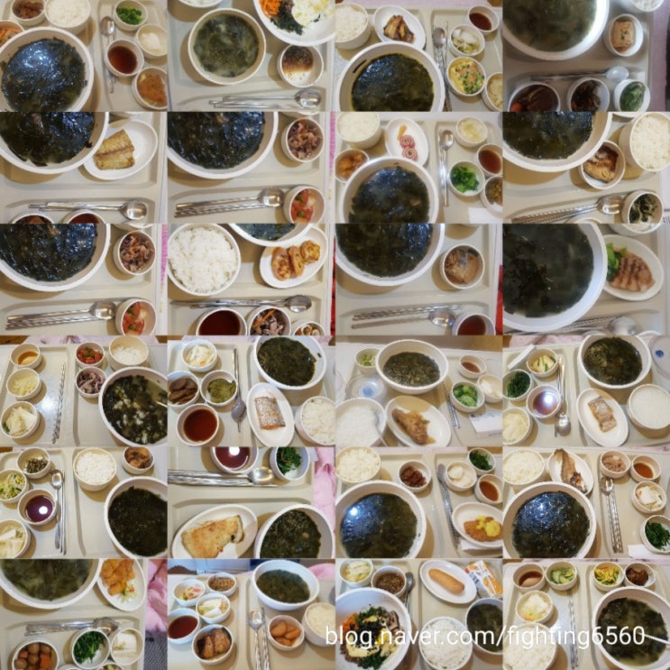 식단콜라주,미역국,산모식,다양한끼니