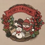 2020 크리스마스 리스-눈사람 가족