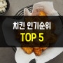 치킨 인기순위 TOP 5 브랜드 알아보기!!