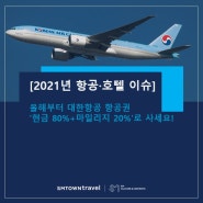 [2021년 항공·호텔 이슈] 올해부터 대한항공 항공권 '현금 80%+마일리지 20%'로 사세요!