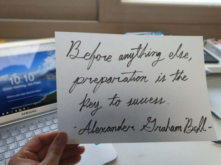 [영어명언 필기체 쓰기 930] Before anything else, preparation is the key to ...
