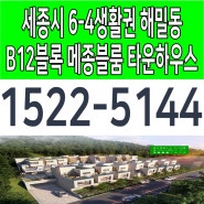 세종시 메종블룸 해밀동 B12블록 타운하우스 잔여세대 마감 임박