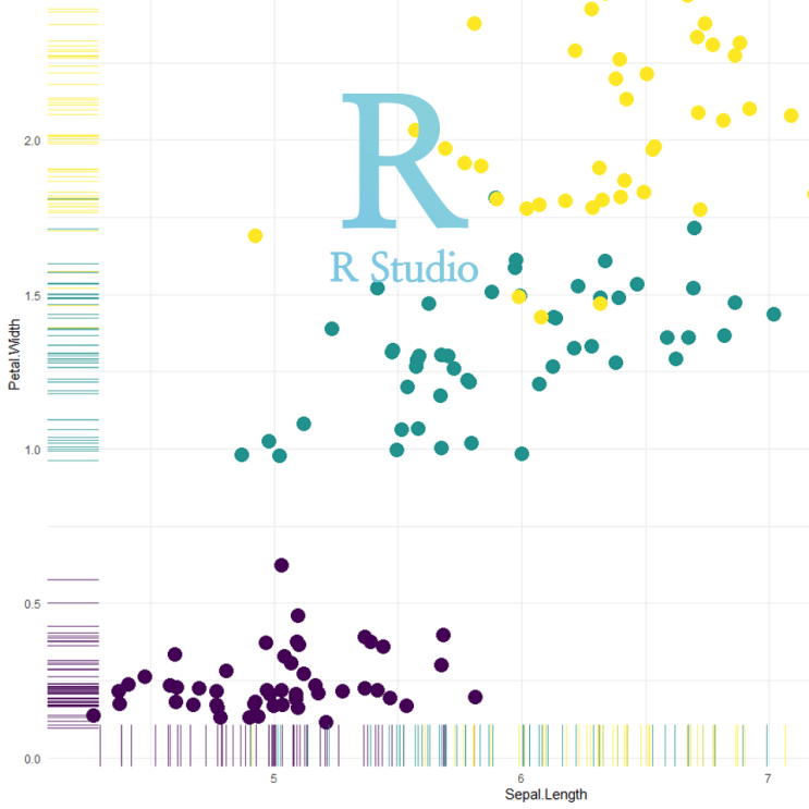 [R] ggplot(), geom_rug() : 러그 플롯(rug plot) 그리기, 그래프에 두 변수의 marginal ...