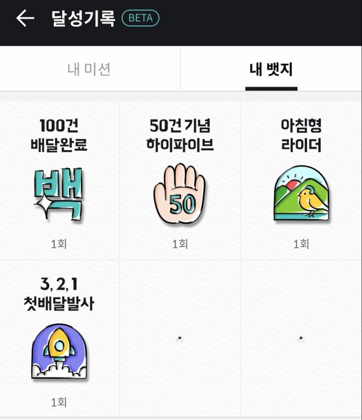 배민커넥터 보너스 미션 달성, 내가 획득한 뱃지는 몇 개? : 네이버 블로그