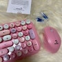 핑크 무선 키보드 & 핑크 무선 마우스 | RMK-5000 무선 키보드 마우스 콤보
