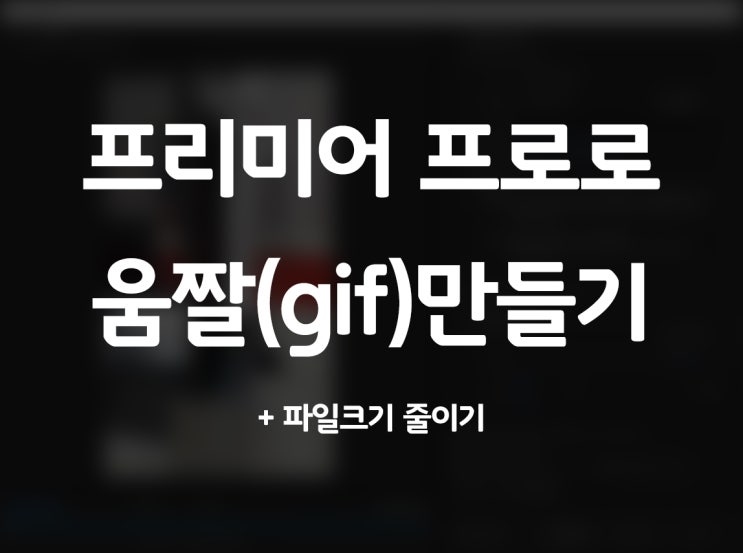 프리미어프로 gif 움짤 만들기(+파일용량줄이기) : 네이버 블로그