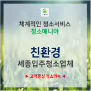 세종입주청소업체 전문 노하우와 경험이 장점