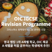 [영국에이레벨] OIC IGCSE Revision Programme_크리스마스 방학 온라인 수업