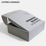 홈카페 커피 키트 포장, 재생지 골판지 합지 박스 위 유광 먹박 포인트 : 박스제작 이야기