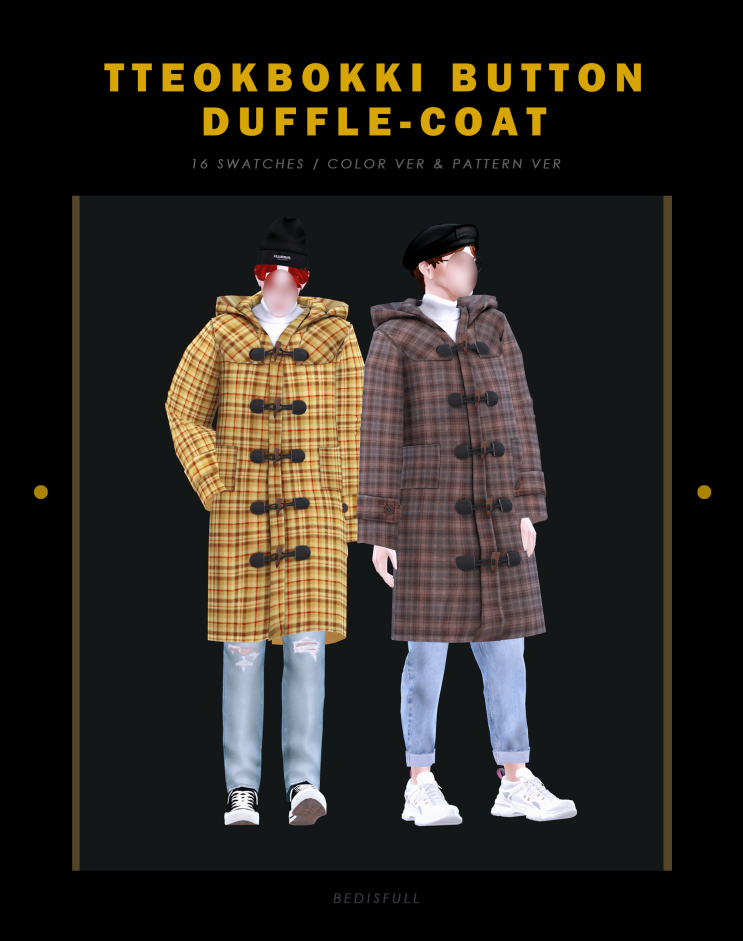 BED_TS4 M Tteokbokki button duffle-coat : 네이버 블로그