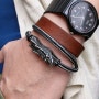 메탈 드래곤 와이어 팔찌 Metallic dragon wired bracelet for men