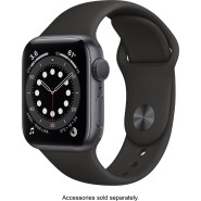 인지도 있는 MG133LLA Apple Watch Series 6 (GPS) 40mm Space Gray Aluminum Case with Black Sport Band Space
